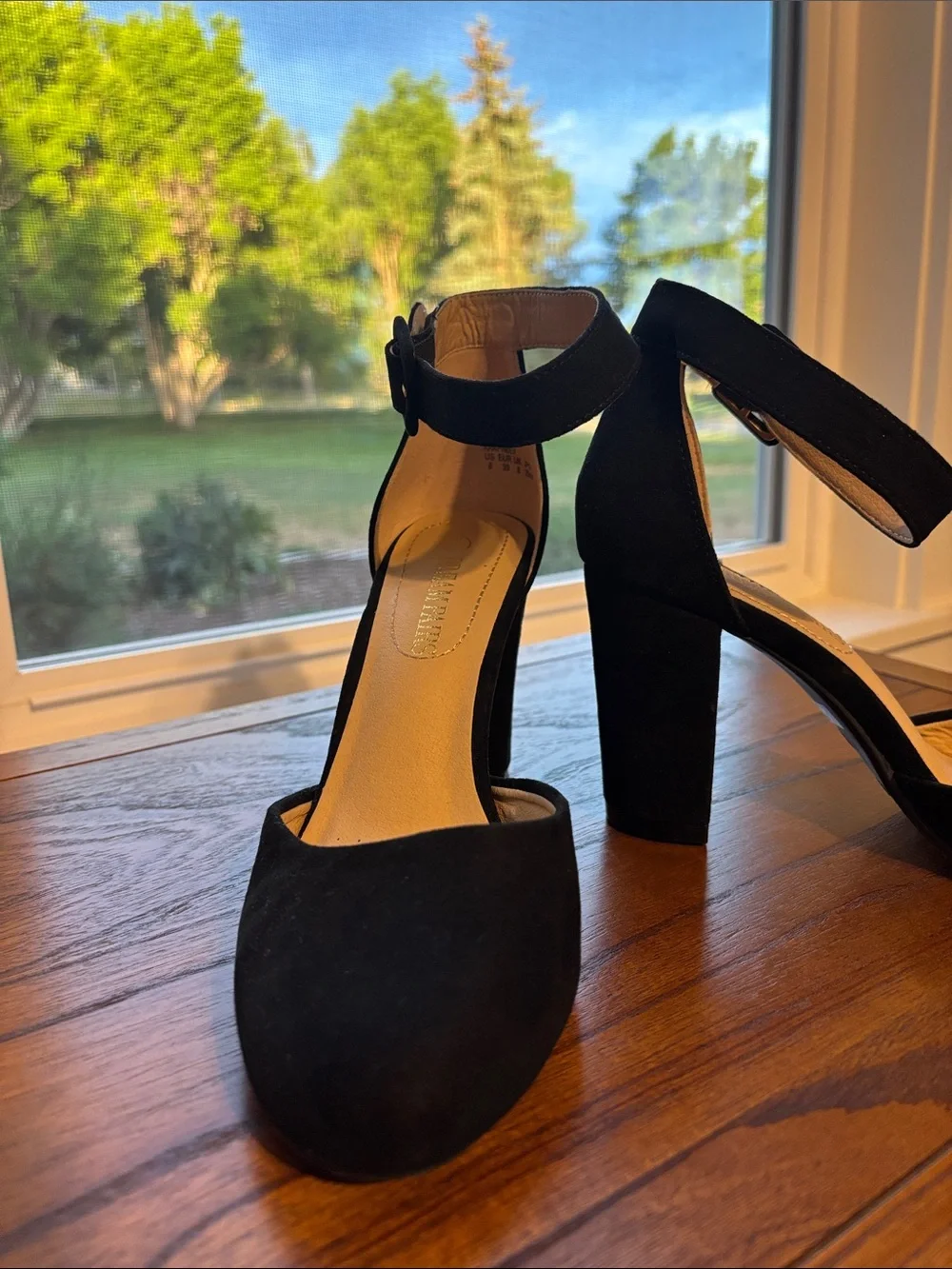 Dream Pairs Black Ankle-Strap Block Heels
